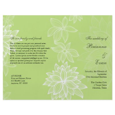Contoured Bloom Lime Wedding Program Flyer
