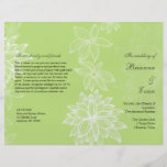 Contoured Bloom Lime Wedding Program Flyer