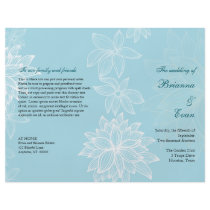 Contoured Bloom Sapphire Wedding Program Flyer