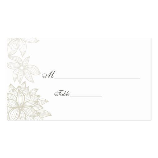 Contoured Bloom Taupe Special Occasion Place Card Business Card (front side)