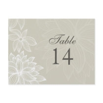 Contoured Bloom Taupe Table Number Card Postcard