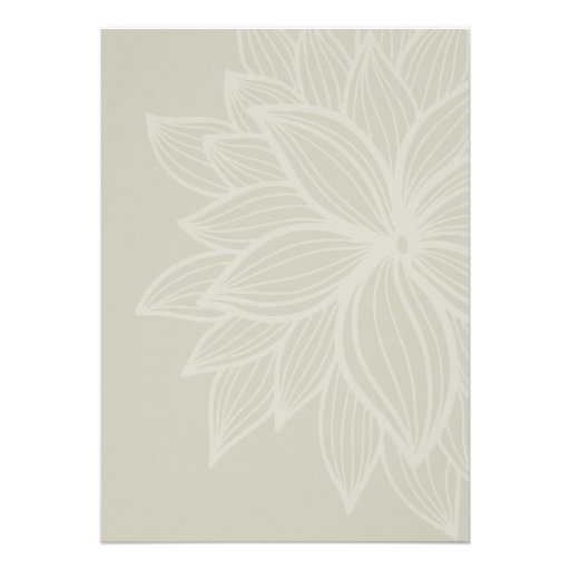 Contoured Bloom Taupe Wedding Invitation