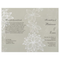 Contoured Bloom Taupe Wedding Program Flyer