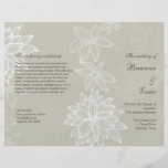 Contoured Bloom Taupe Wedding Program Flyer