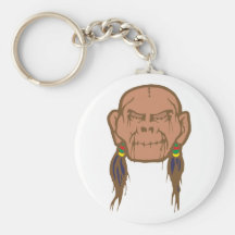 Contraction head shrunken head key chain