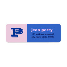 Contrast Colorblock Monogram Return Address Custom Return Address Labels