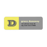 Contrast Colorblock Monogram Return Address Return Address Label