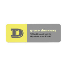 Contrast Colorblock Monogram Return Address Return Address Label