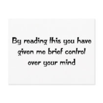 Control over your mind postcards by lookcrazy Control over your mind postcards