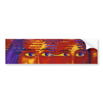 Conundrum III - Abstract Purple & Orange Goddess Bumper Stickers