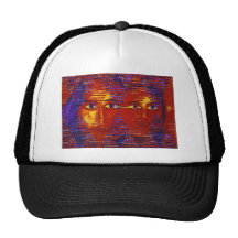 Conundrum III - Abstract Purple & Orange Goddess Hat