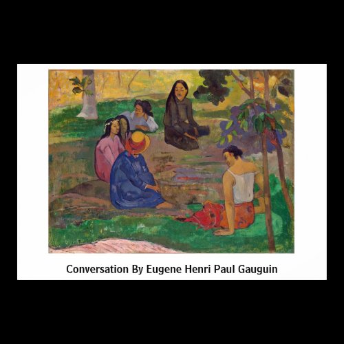 Conversation By Eugene Henri Paul Gauguin Print