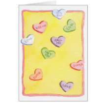Conversation Hearts - Note Card