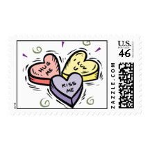 Conversation Hearts Postage Stamp