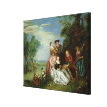Conversation in a Park Stretched Canvas Print