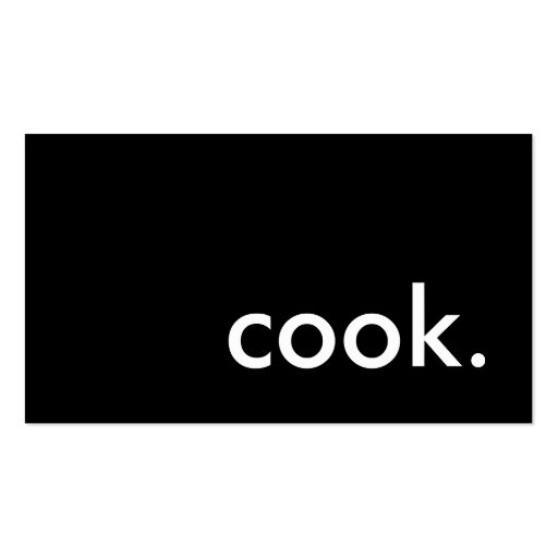 cook. business cards (front side)