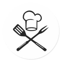 Cook - Chef - BBQ Round Stickers