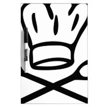 cook chef hat with wooden spoon icon Dry-Erase whiteboard