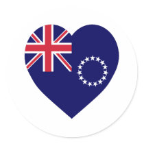 Cook Islands Flag Heart stickers by Vexillophile Cook Islands Flag Heart stickers
