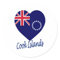 Cook Islands Flag Heart stickers by Vexillophile Cook Islands Flag Heart stickers