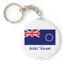 Cook Islands Flag with Name in Maori Keychain