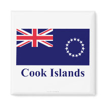 Cook Islands Flag with Name magnets by Vexillophile Cook Islands Flag with Name magnets