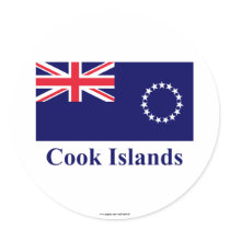 Cook Islands Flag with Name stickers by Vexillophile Cook Islands Flag with Name stickers