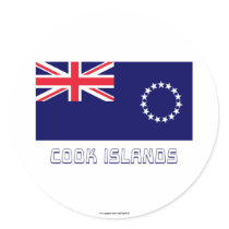 Cook Islands Flag with Name stickers by Vexillophile Cook Islands Flag with Name stickers