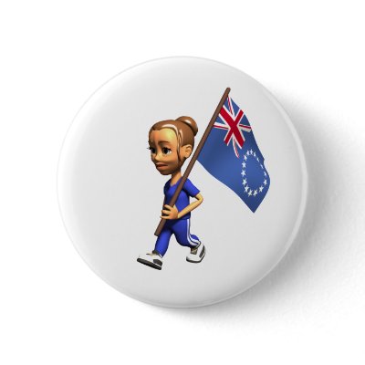 Cook Islands Girl Pinback Button by worldtees