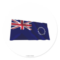 Cook Islands Waving Flag stickers by Vexillophile Cook Islands Waving Flag stickers