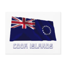 Cook Islands Waving Flag with Name postcards by Vexillophile Cook Islands Waving Flag with Name postcards