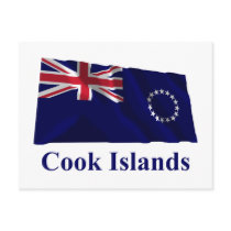 Cook Islands Waving Flag with Name postcards by Vexillophile Cook Islands Waving Flag with Name postcards