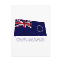 Cook Islands Waving Flag with Name postcards by Vexillophile Cook Islands Waving Flag with Name postcards