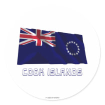 Cook Islands Waving Flag with Name stickers by Vexillophile Cook Islands Waving Flag with Name stickers