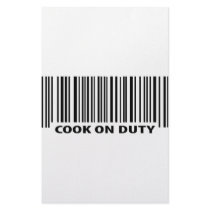 cook on duty icon personalized stationery