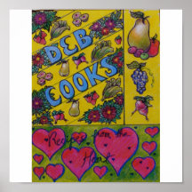 Cookbook Cover Art - Deb Cooks Poster