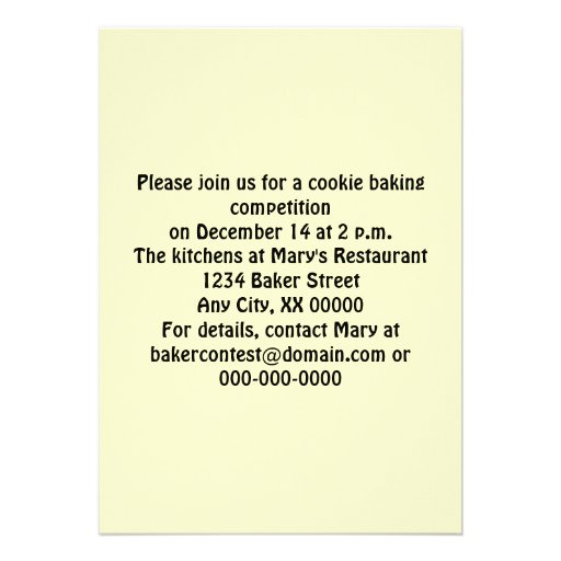 Cookie Baking Competition Invites