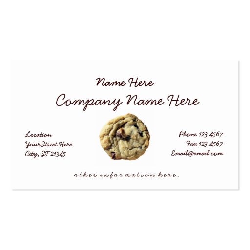 Cookie Business Card (front side)