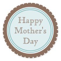Cookie Cut Chocolate Aqua Mother's Day Stickers