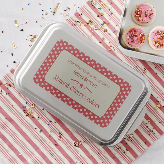 Cookie Exchange custom red polka dot custom tin Cake Pan