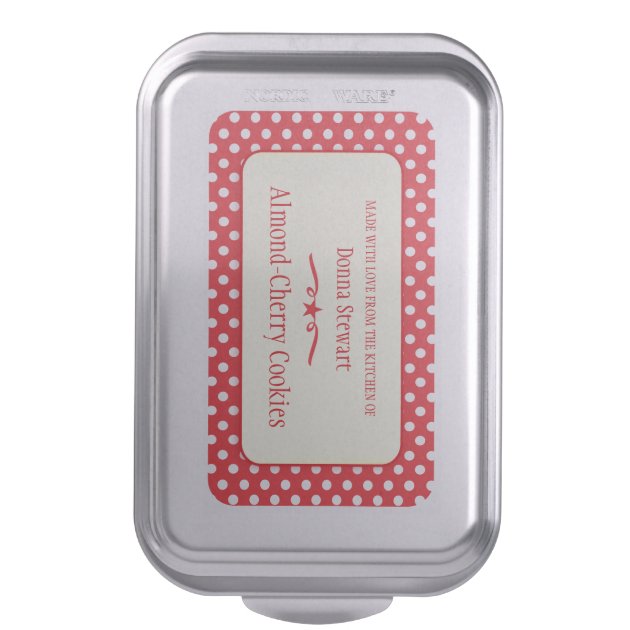 Cookie Exchange custom red polka dot custom tin Cake Pan 3/5