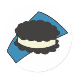 cookie ice cream sandwich round stickers