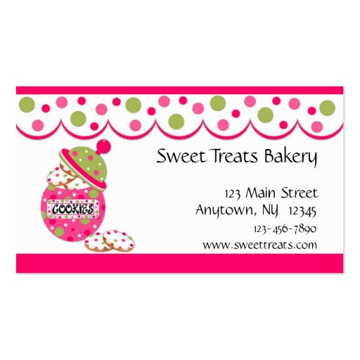 Cookie Jar, Pink Business Card (front side)
