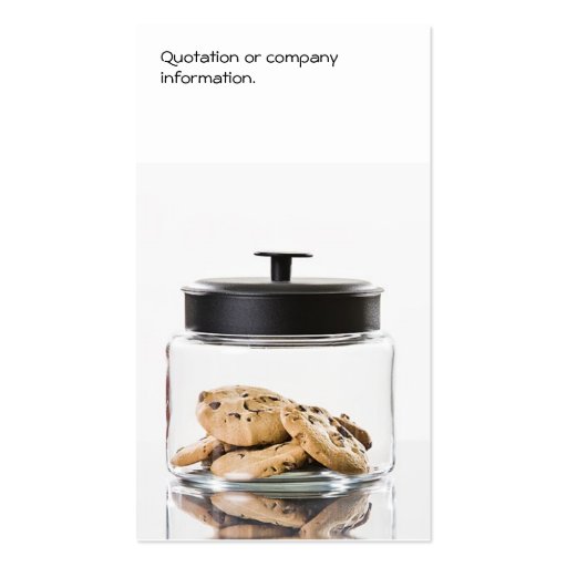 Cookie Jar Profile Card - Two--sided Business Card Template (back side)