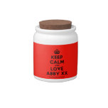 [Crown] keep calm and love abby xx  Cookie Jars Candy Dishes