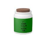 [Electric guitar] keep calm and rock on  Cookie Jars Candy Dishes