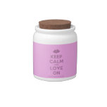 [Two hearts] keep calm and love on  Cookie Jars Candy Dishes
