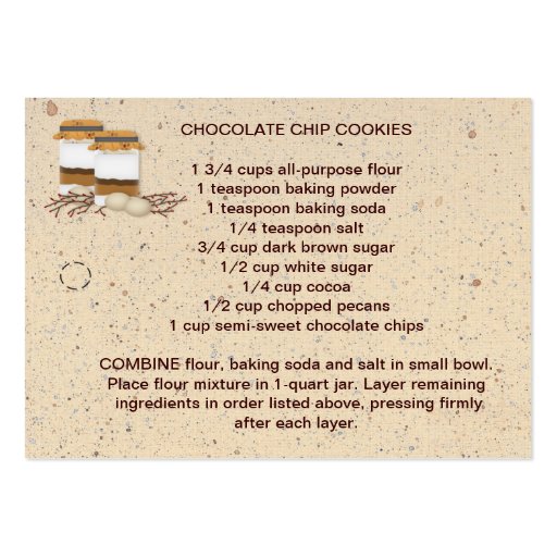 Cookie Mix In A Jar Recipe Tag Business Card Template (front side)