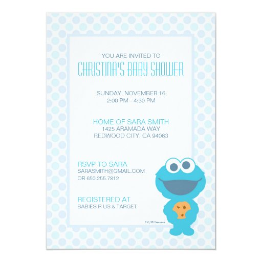 Cookie Monster Baby Shower Invite