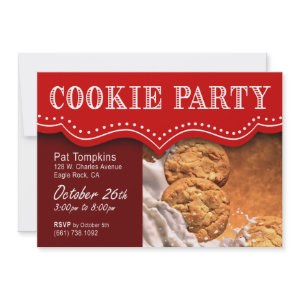 Cookie Party Holiday | red/burgundy invitation